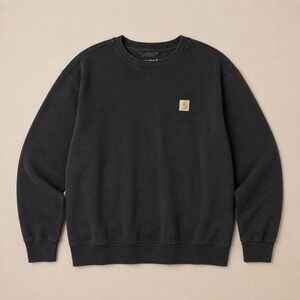 Carhartt Black Crewneck Sweatshirt (XXL) Capsule Wardrobe Casual Plus Size Logo